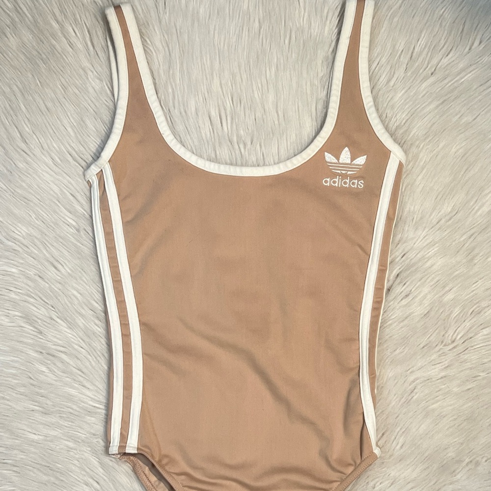 Adidas Women’s Cream Tank Top Bodysuit In Size XSmall